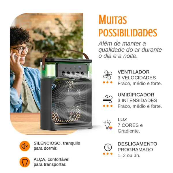 FrezeAir Ar Condicionado e Umidificador Portátil 4 em 1